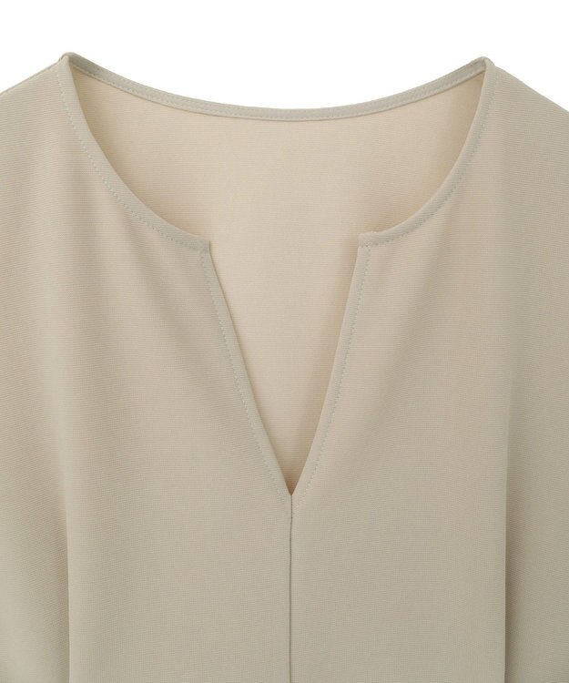 Green Parks 楽ちんリップルペプラムベスト Light Beige