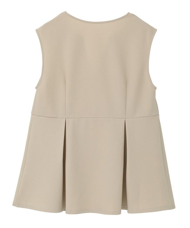 Green Parks 楽ちんリップルペプラムベスト Light Beige