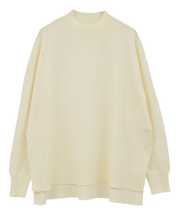 earth music&ecology 【毛玉防止 / 洗濯機洗い可】選べる丈ハイネックニット Ivory