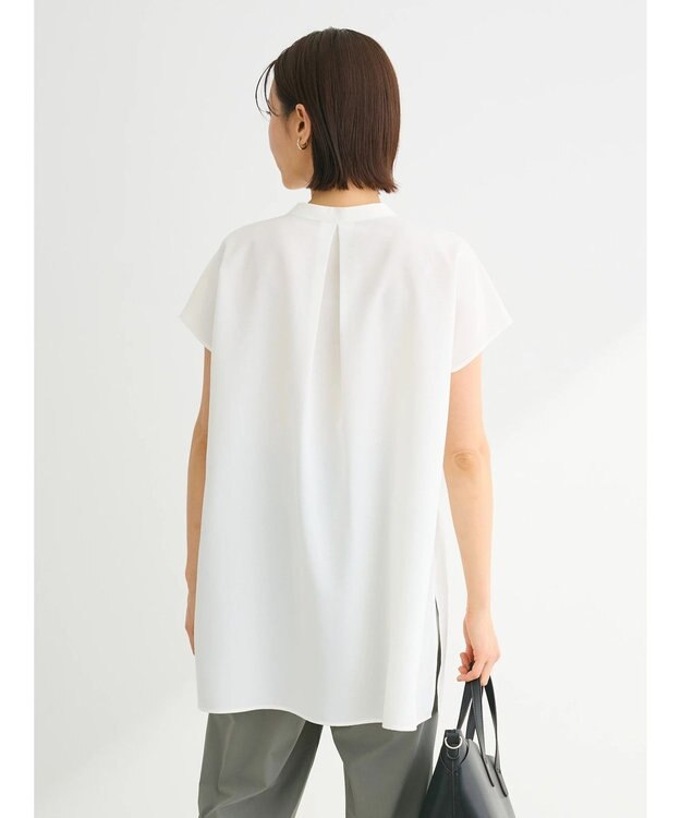 Green Parks 接触冷感　比翼ボタンチュニック Off White