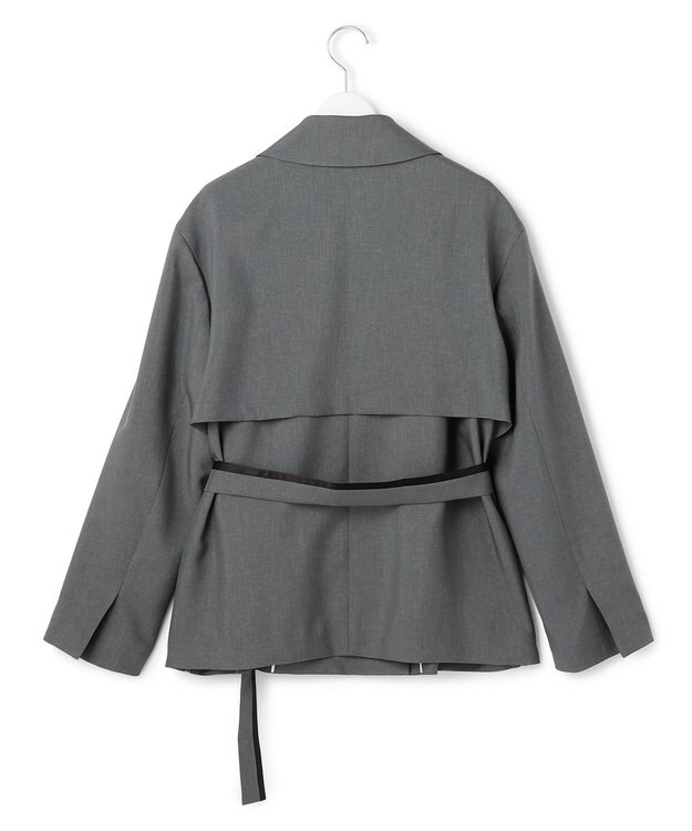 ICB 【WEB＆一部店舗限定】 SerikaWorsted トレンチ型ショートコート ミディアムグレー