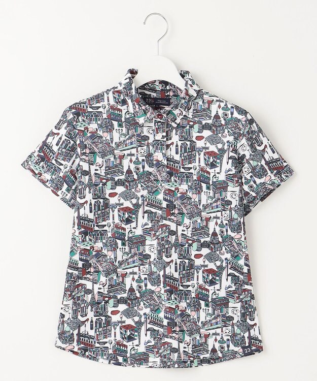 23区GOLF 【WOMEN】【吸水速乾/UVカット】パリマップ総柄ポロシャツ ホワイト系5