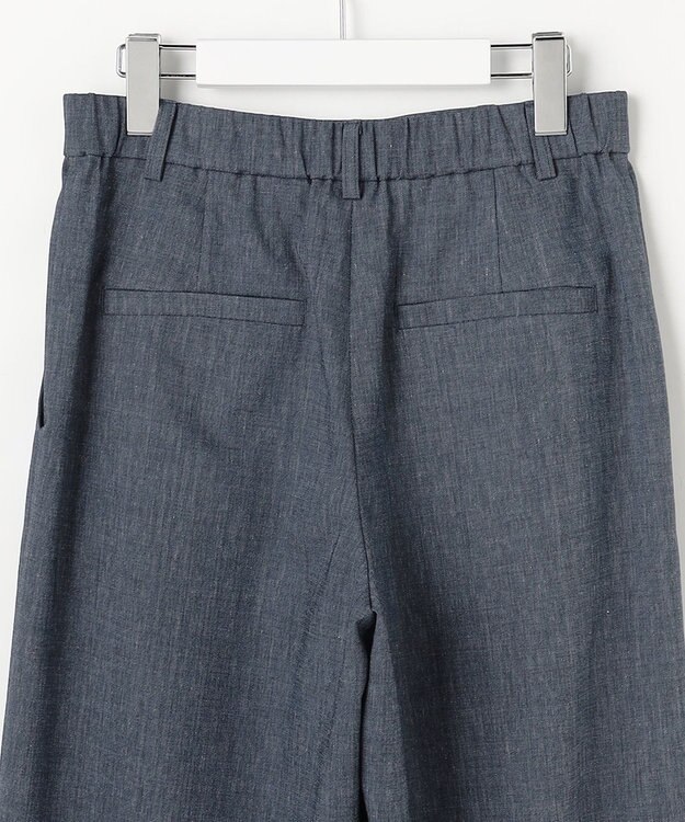 自由区 L 【セットアップ対応】ソフトリネンダンガリーワイド パンツ ネイビー