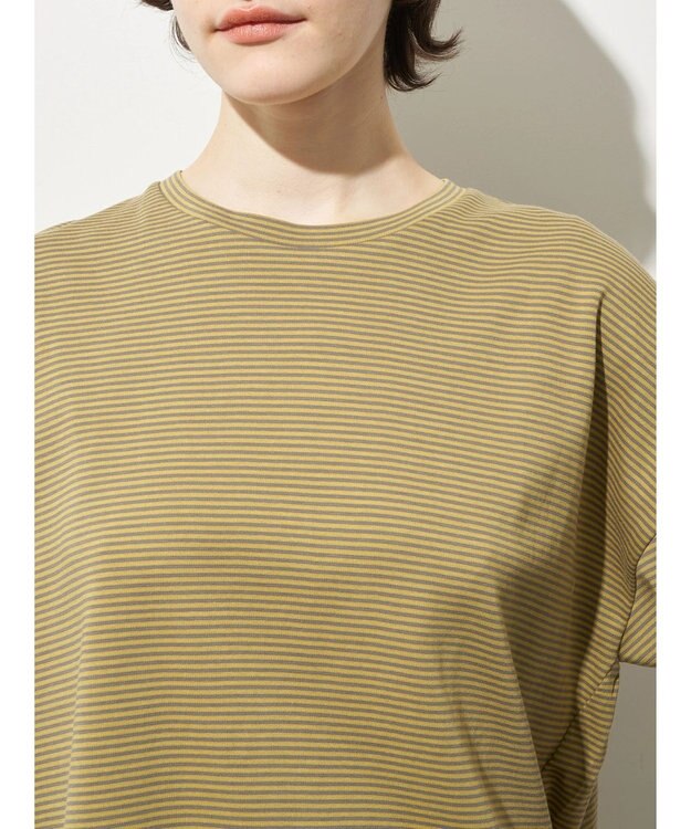 AMERICAN HOLIC 接触冷感裾ラウンドカットプルオーバー Border Yellow