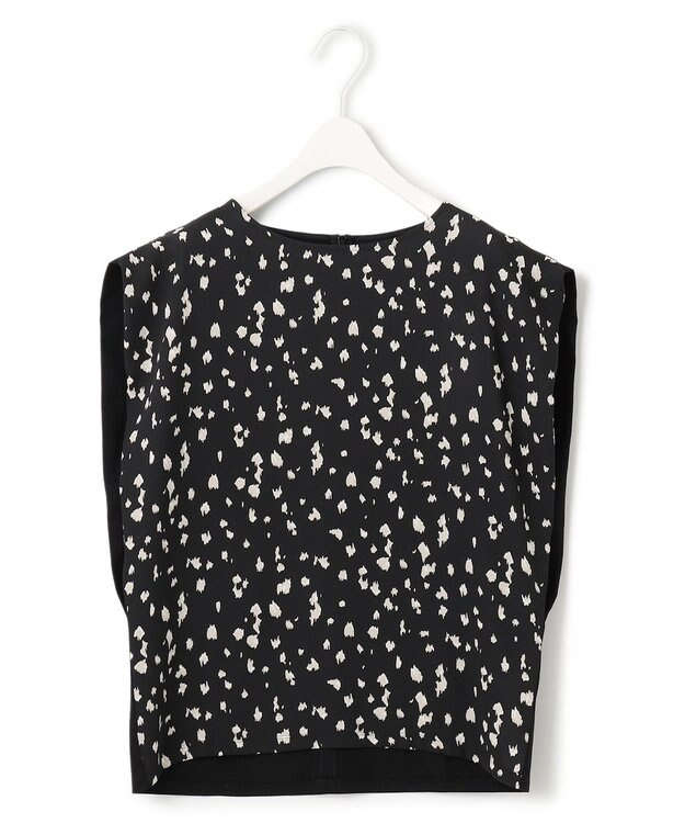 ICB 【WEB限定カラーあり・洗える】 プリントコンビ カットソー ブラックレオパード系