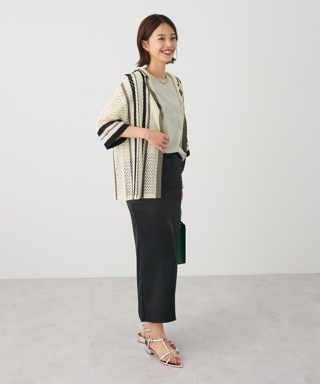 CRAFT STANDARD BOUTIQUE クロシェバイカラーニットプルオーバー Ivory