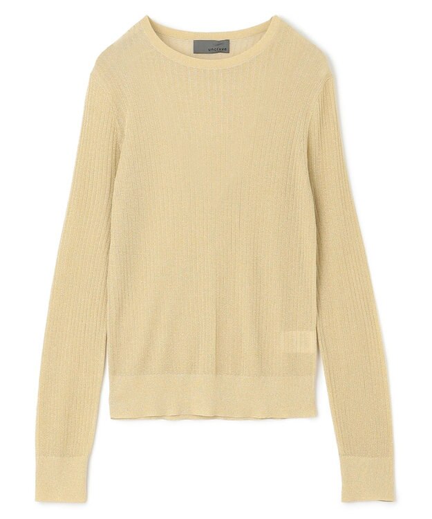 uncrave 【手洗い可】ラメ シアー クルーネック ニット（uncrave STANDARD） ゴールド