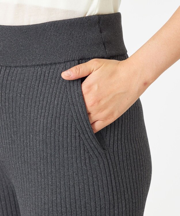 NAVE 【ReNAVE・手洗い可】スポンディッシュニットワイドリブパンツ グレー系