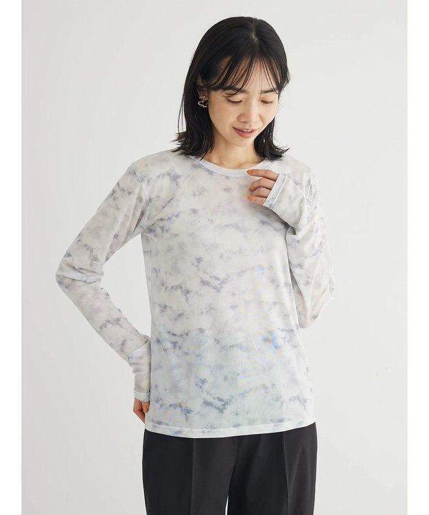 Green Parks クルーネックアソート柄シアープルオーバー Gray