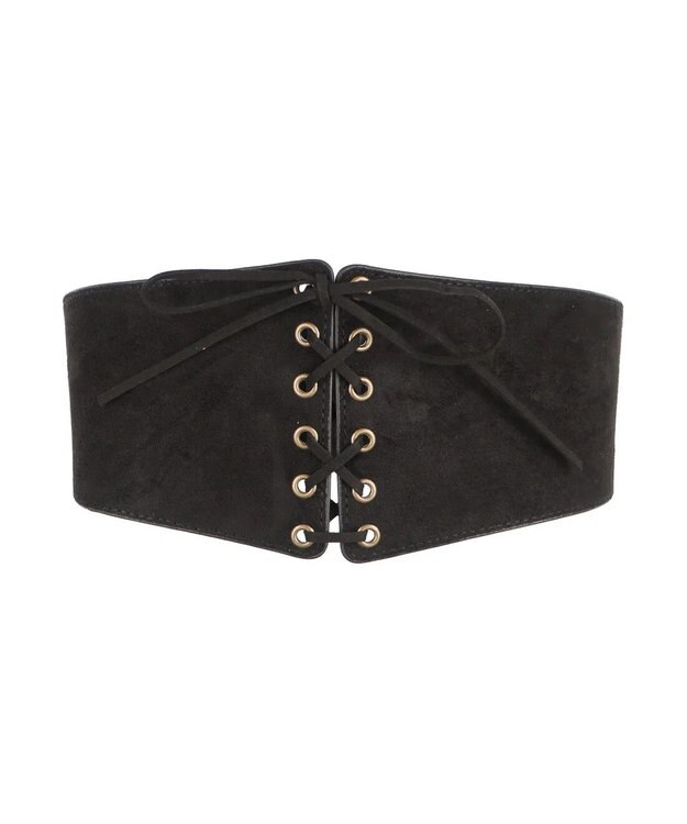 UNBILLION カシュネ cache nez / フェイクスエード編み上げベルト ブラック
