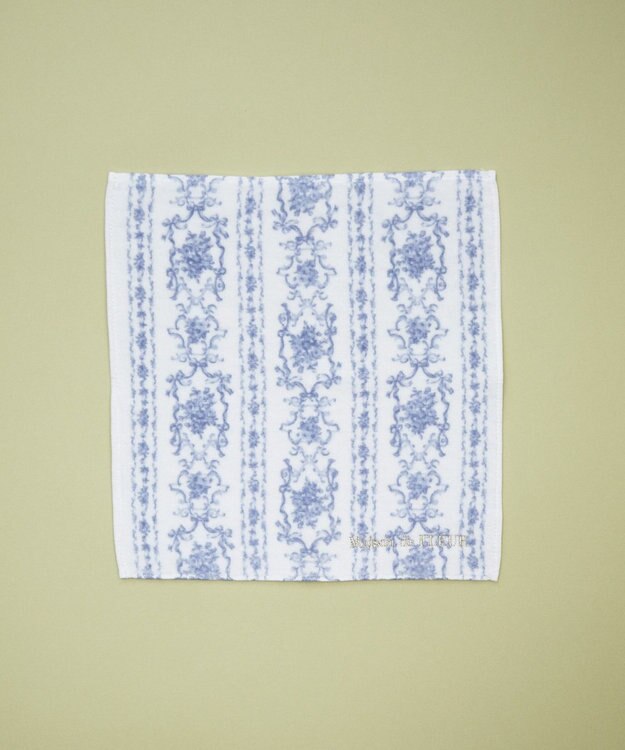 Maison de FLEUR トワルドジュイ調プリントタオルハンカチ Grayish Blue