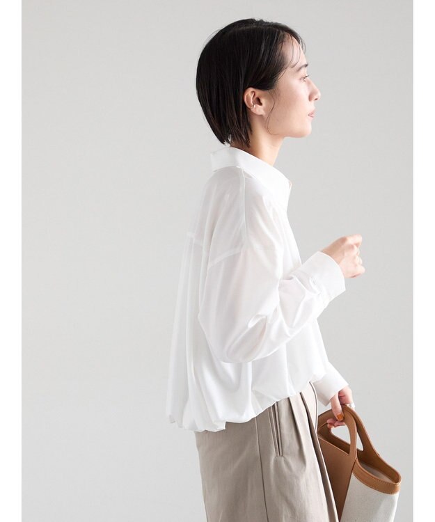 Te chichi 【雑誌掲載アイテム】バルーンヘムシャツ オフホワイト