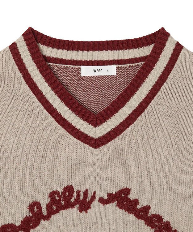 WEGO ラインチルデンニットプルオーバー オフホワイト