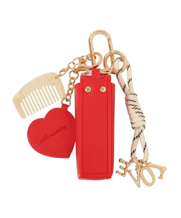 earth music&ecology リップケース付きマルチハートチャーム Red