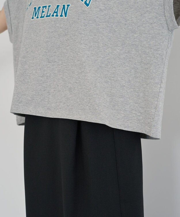 Green Parks 袖折り返しカレッジＴシャツ Gray Mixture