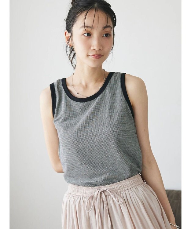 CRAFT STANDARD BOUTIQUE レトロ柄前後２ＷＡＹタンクトップ Black