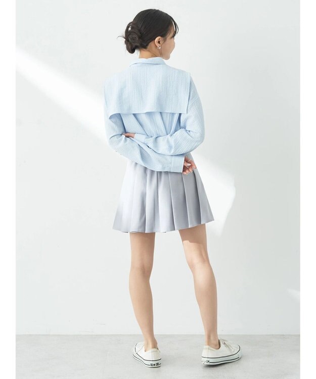 earth music&ecology ダブルカラーシャツ Light Blue