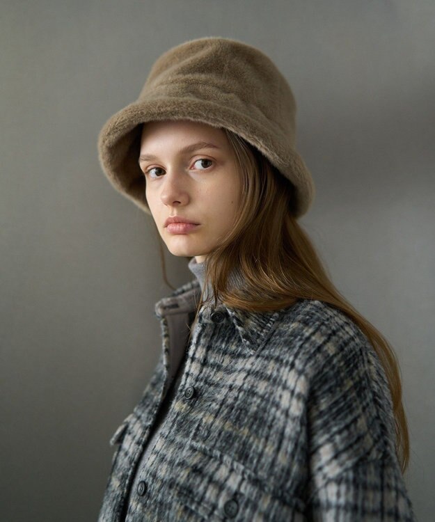 AMERICAN HOLIC ファーバケットハット Mocha