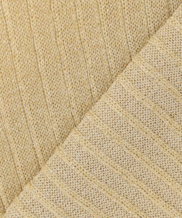 uncrave 【手洗い可】ラメ シアー クルーネック ニット（uncrave STANDARD） ゴールド