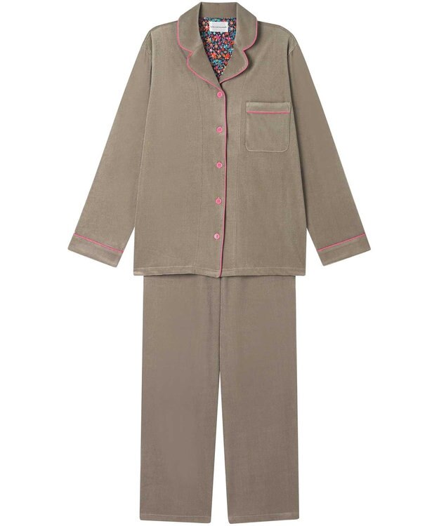 une nana cool なめらかパイルパジャマ MADE WITH LIBERTY FABRIC ブラウン