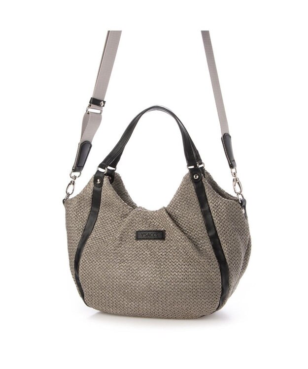 Y'SACCS ストロー風2wayトートバッグ グレージュ