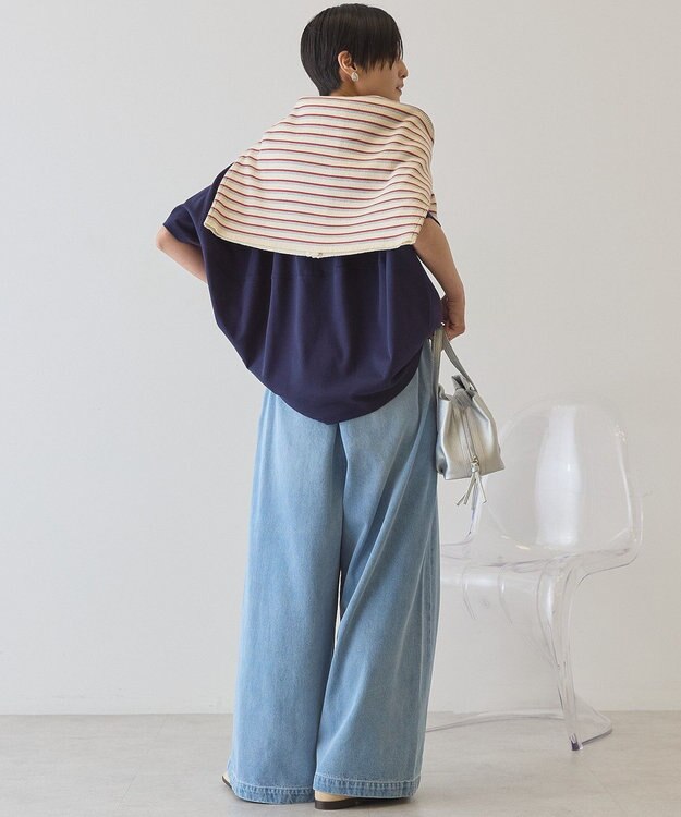AMERICAN HOLIC 【接触冷感+UVカット】半袖コクーンカットプルオーバー Navy