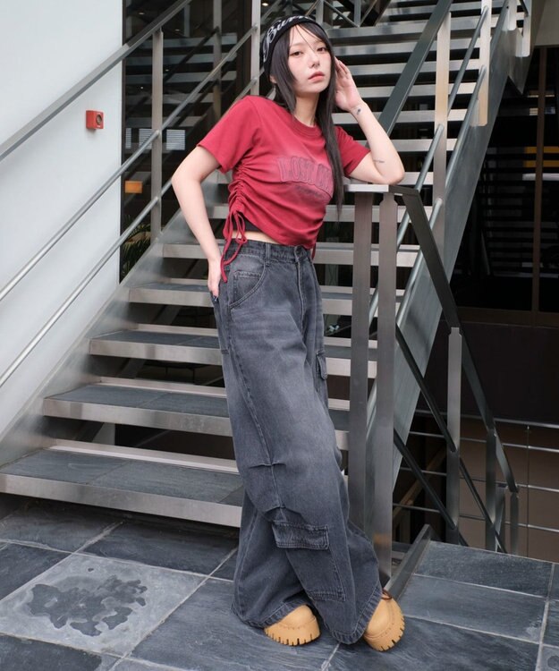 WEGO スプレーロゴドロストちびT レッド