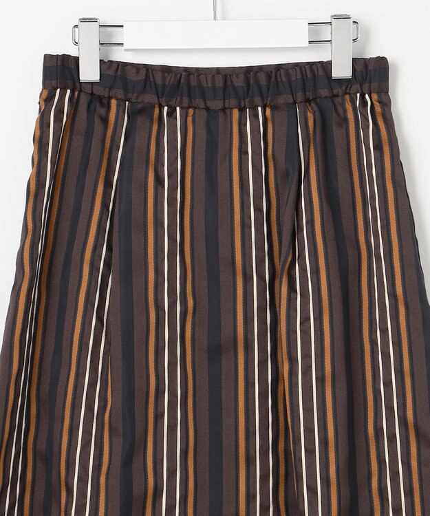 自由区 マルチストライプジャカード スカート ブラウン系