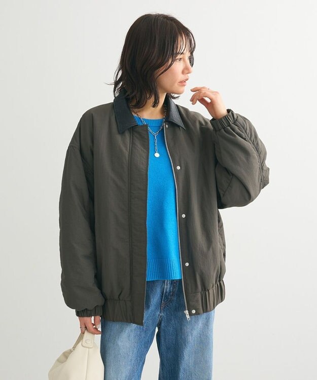 Green Parks ・ＥＬＥＮＣＡＲＥ　ＤＵＥ　フェイクレザーエリブルゾ Charcoal Gray