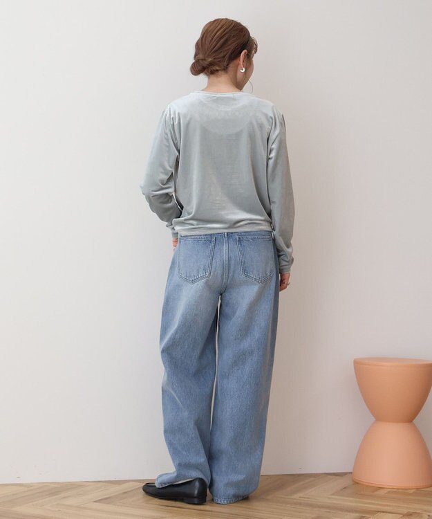 AMERICAN HOLIC ベロアクルーネックカットプルオーバー Mint