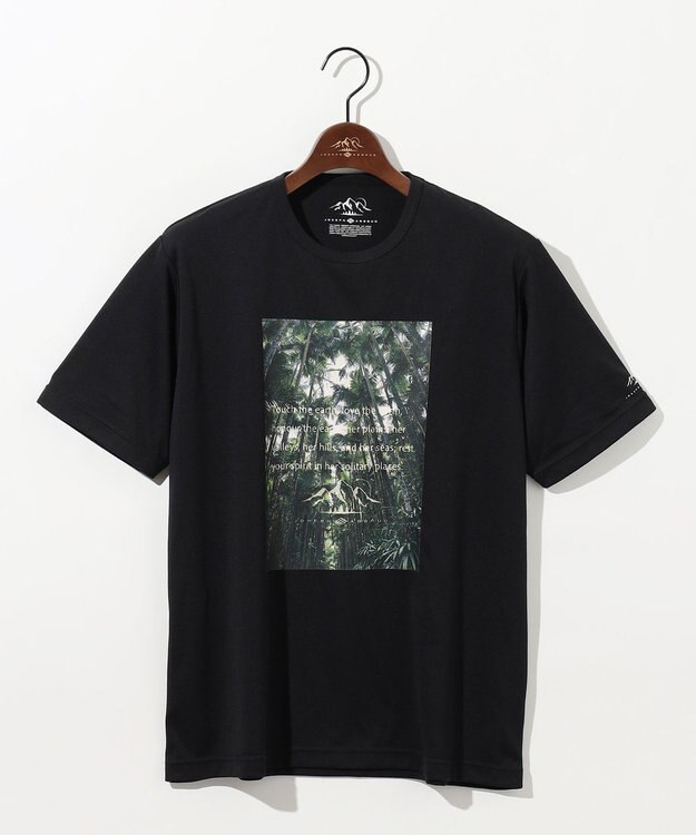 JOSEPH ABBOUD MOUNTAIN 【吸水速乾/消臭性】デオドライ天竺 フォトプリント Ｔシャツ ブラック系6