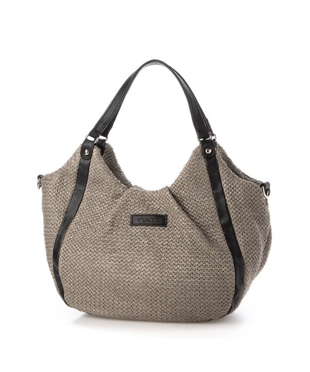 Y'SACCS ストロー風2wayトートバッグ グレージュ