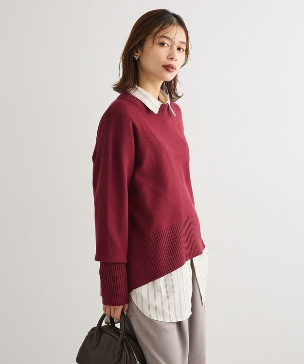 Green Parks ふわもっちニットプルオーバー Bordeaux