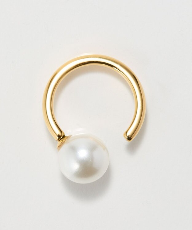 Phoebe 〈金属アレルギー対応〉パールオープンリング/ステンレス/大ぶり/存在感◎/主役級 ホワイト
