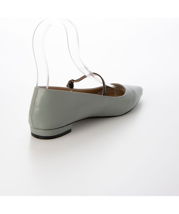 MODE ET JACOMO <carino>【レイン対応】配色ベルトメリージェーン グレー