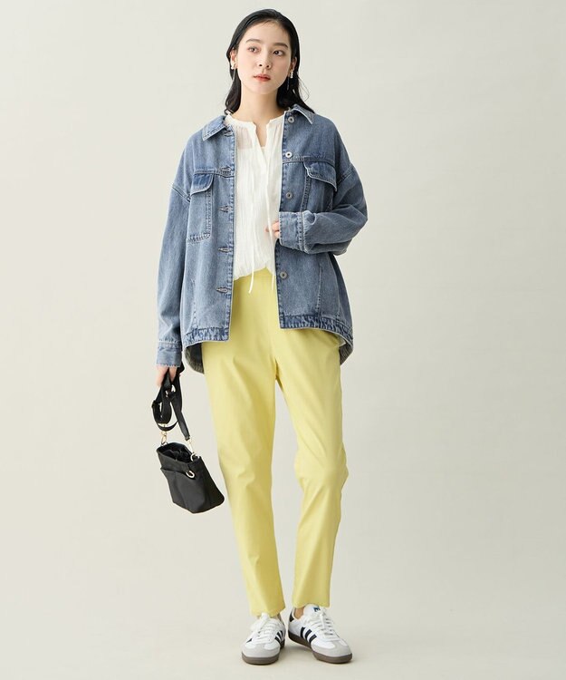 ANY L ミディデニムジャケット ブリーチ