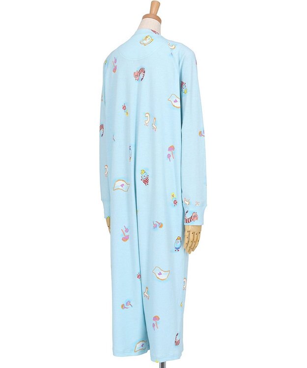 tsumori chisato SLEEP ツモリチサト ネグリジェ 綿100%(本体) スムース素材 長袖 ロング丈 ルームウエア レディース UNX589 /ワコール サックス