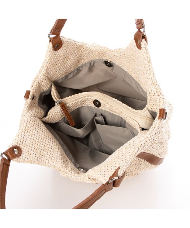 Y'SACCS ストロー風2wayトートバッグ アイボリー