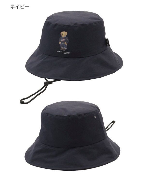 MOONBAT 【WEB限定】POLO RALPH LAUREN（ポロ ラルフ ローレン）遮光 レインハット  FLAG BEAR ポロベア ネイビーブルー
