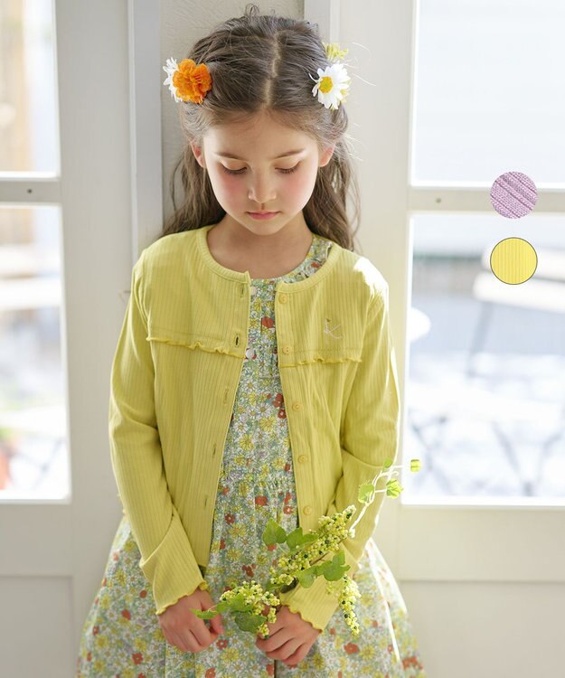 組曲 KIDS 【150-160cm】リブ・カットソーハオリ イエロー系