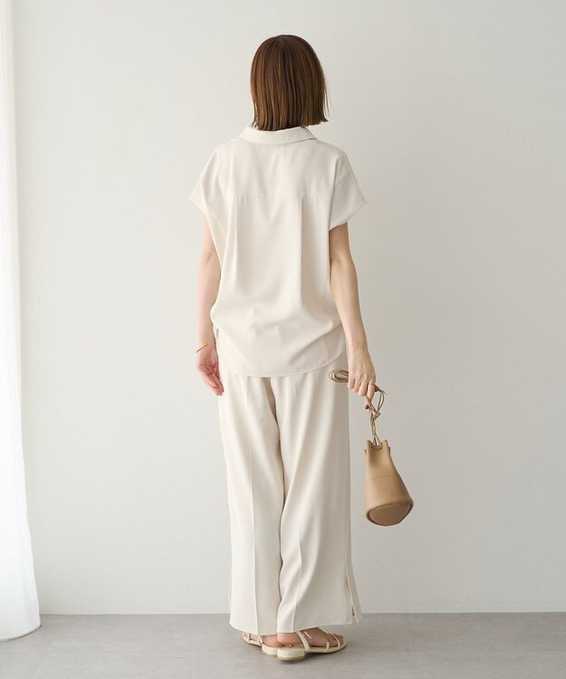 YECCA VECCA 【接触冷感】COOLスリットワイドパンツ Ivory