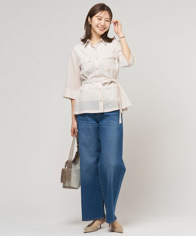 J.PRESS LADIES 【レイヤードスタイルに】FINE COTTON SLEEVELESS タンクトップ シルバー系