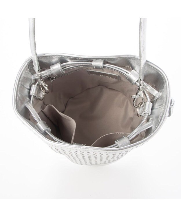 UNBILLION 【テレビ ドラマ着用アイテム】ペルケ perche / レザーメッシュ2wayバゲットバッグ シルバー