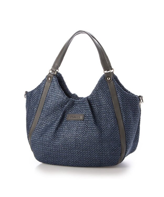 Y'SACCS ストロー風2wayトートバッグ ネイビー