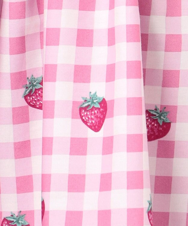 ANY KIDS 総柄 サマーワンピース ピンク×イチゴ