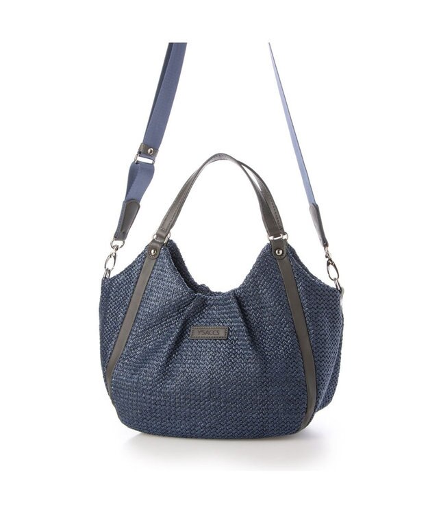 Y'SACCS ストロー風2wayトートバッグ ネイビー