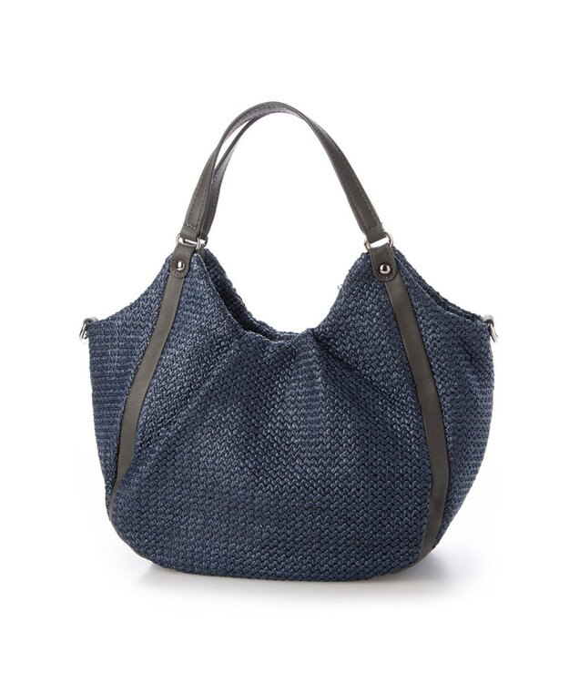 Y'SACCS ストロー風2wayトートバッグ ネイビー