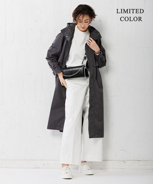 ICB メモリーツイル フーデットコート チャコール系［WEB限定］