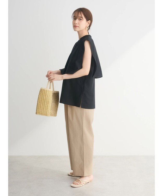 Green Parks レイヤードノースリーブブラウス Black