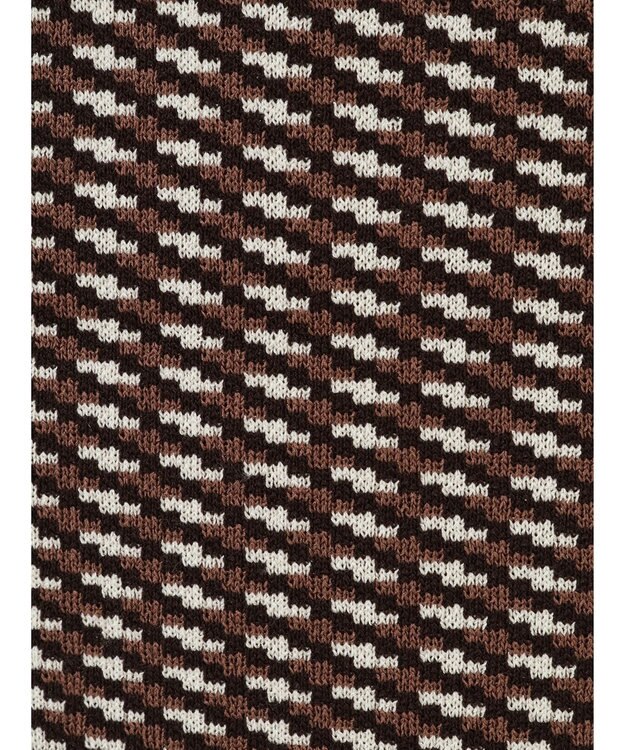 Green Parks ジャガード柄スクエアニットプルオーバー Brown